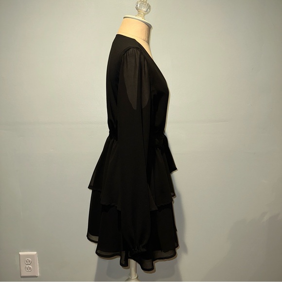 Majorelle Berkshire Black Tiered Long Sleeve Dress - Picture 4 of 6